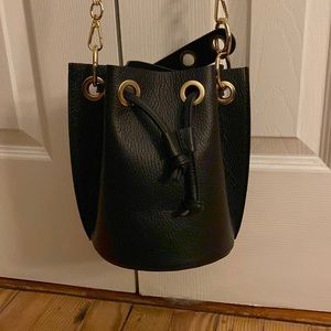 Genuine Leather Italian Crossbody Bucket Bag